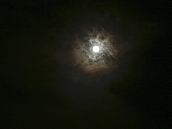 Full Moon Clouds Shades Colors — Stock Photo, Image