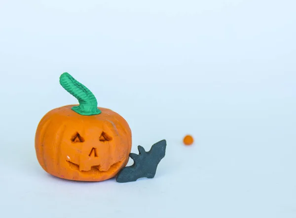 Zucca Con Sfondo Bianco Halloween — Foto Stock