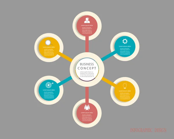 Διάνυσμα Infographics Κύκλο Ετικέτα Πρότυπο Σχεδιασμού Επιχειρηματική Ιδέα Στοιχείο Infographic — Διανυσματικό Αρχείο