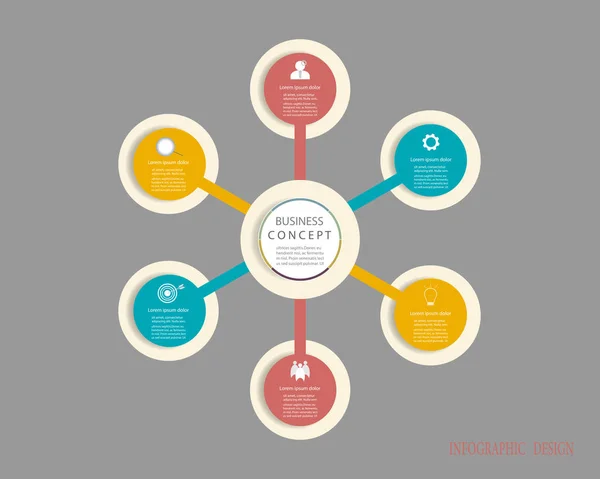 Vector Infográficos Círculo Rótulo Design Modelo Conceito Negócio Elemento Infográfico — Vetor de Stock