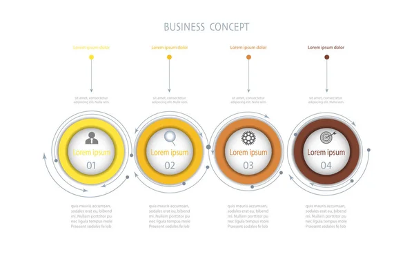 Vector Infographic Circle Label Template Design Business Concept Icon Number — Stock Vector