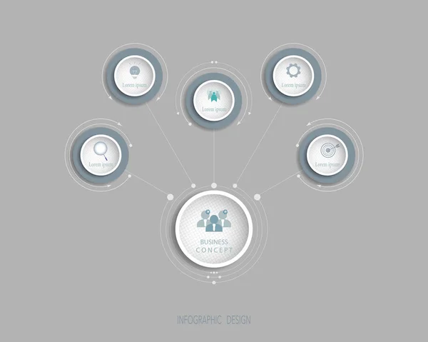 Daire etiket tasarımını Infographics vektör tasarım şablonu. Vektör illüstrasyon iş kavramı, simge, 5 step.Infographic öğesi için iş akışı düzeni, diyagram, web tasarım.
