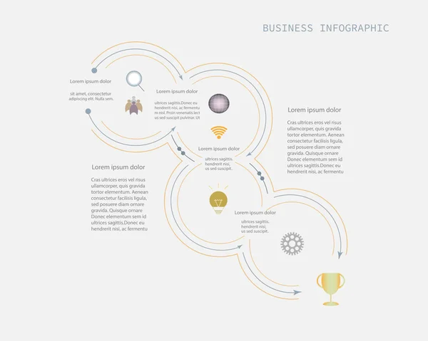 Zeitleiste Infografik Vorlage Mit Kreisen Design Vektorillustration Geschäftskonzept Mit Symbolen — Stockvektor