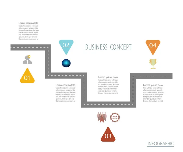 Timeline Infographics Template Circles Design Vector Illustration Business Concept Icon — Stock Vector