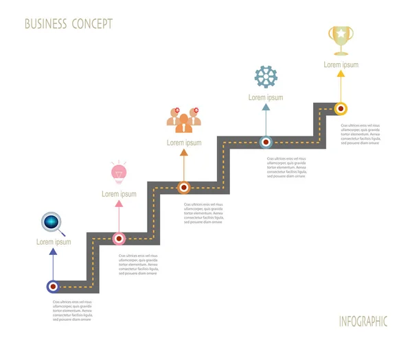 Zeitleiste Infografik Vorlage Mit Roadmap Design Vektorillustration Geschäftskonzept Mit Icon — Stockvektor