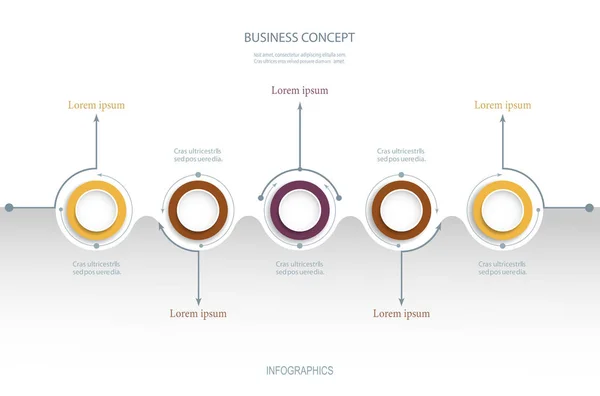 Infographics Vektor Design Vorlage Mit Kreis Etikett Design Vektor Abbildung — Stockvektor