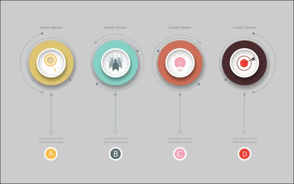 Vektör Infographic daire etiketi, şablon tasarımı. 4 numaralı step.Infographic öğesi için Düzen süreç diyagramı ile iş kavramı.