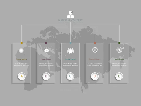 Dikdörtgen etiket tasarımını Infographics vektör tasarım şablonu. Vektör illüstrasyon iş kavramı, simge, 5 step.Infographic öğesi için iş akışı düzeni, diyagram, web tasarım.