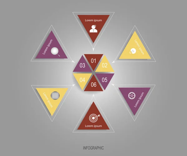 Etiqueta Triângulo Infográficos Vetoriais Design Modelo Conceito Negócio Com Número — Vetor de Stock