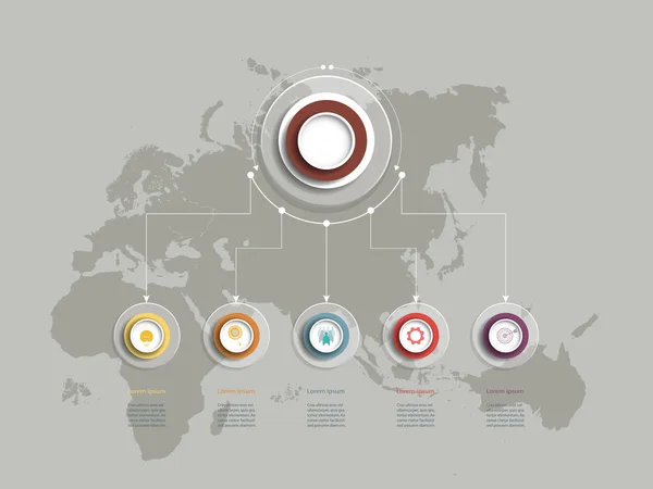 Daire etiket tasarımını Infographics vektör tasarım şablonu. Vektör illüstrasyon iş kavramı, simge, 5 step.Infographic öğesi için iş akışı düzeni, diyagram, web tasarım.