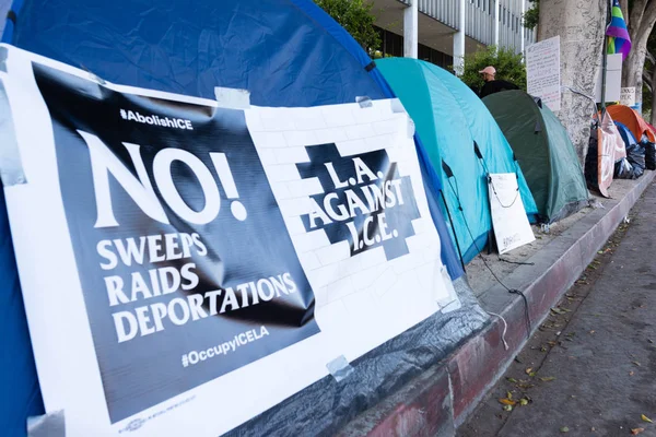 Los Angeles June 2018 Posters Metropolitan Detention Center Protest President — Stock Photo, Image