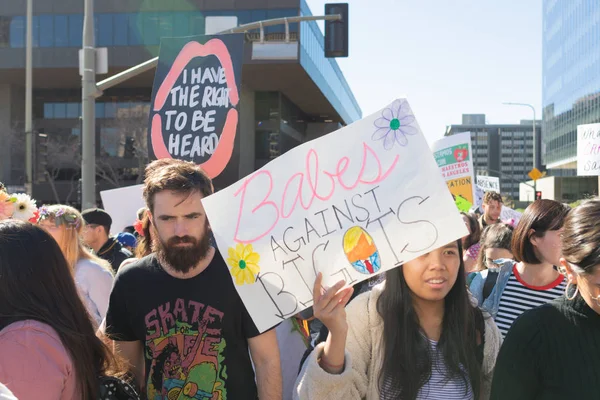 Los Angeles Usa Januar 2019 Demonstranten Mit Einem Schild Während — Stockfoto