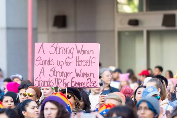 Los Angeles États Unis Janvier 2019 Une Manifestante Tient Une — Photo