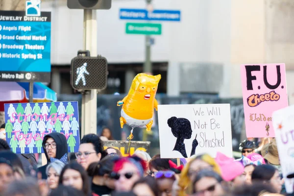 Los Angeles Amerika Serikat Januari 2019 Pengunjuk Rasa Memegang Tanda — Stok Foto