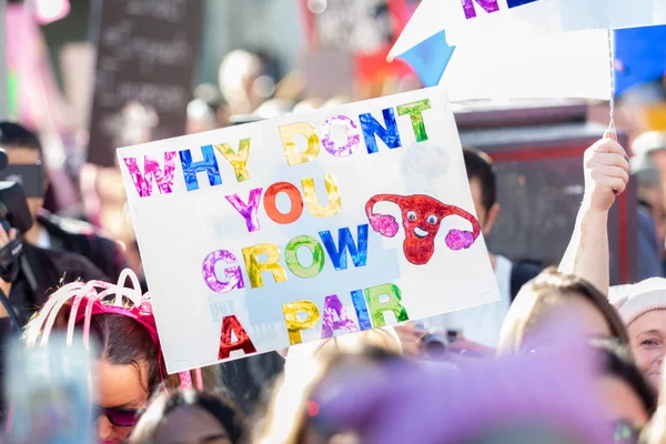 Los Angeles Usa Ledna 2019 Demonstranti Drží Znamení Během Třetí — Stock fotografie