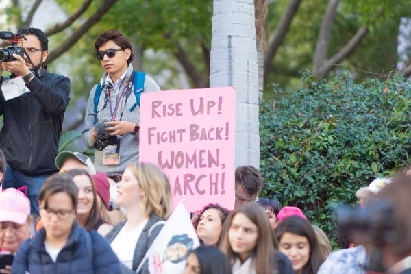 Los Ángeles Estados Unidos Enero 2019 Manifestante Sosteniendo Cartel Durante — Foto de Stock