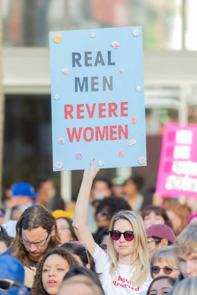 Los Angeles États Unis Janvier 2019 Une Manifestante Tient Une — Photo