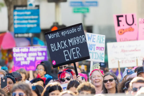 Los Angeles Eua Janeiro 2019 Protestantes Segurando Sinal Durante Terceira — Fotografia de Stock