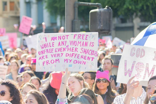 Los Angeles Verenigde Staten Januari 2019 Demonstranten Houden Een Teken — Stockfoto