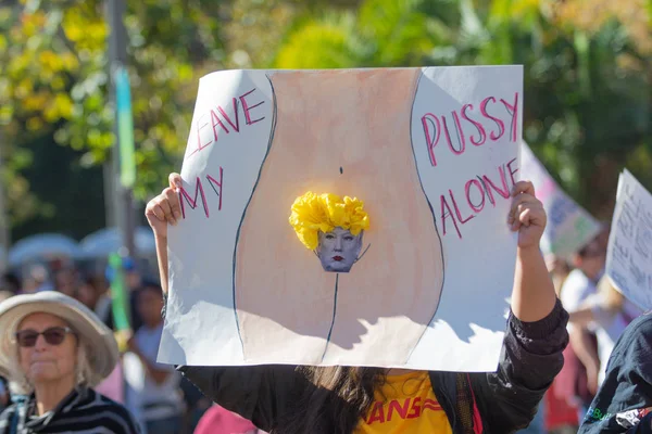 Los Ángeles Estados Unidos Enero 2019 Manifestante Sosteniendo Cartel Durante — Foto de Stock