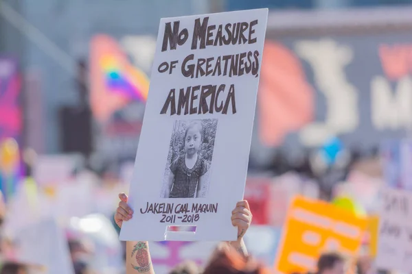 Los Angeles Usa Ledna 2019 Demonstranti Drží Znamení Během Třetí — Stock fotografie