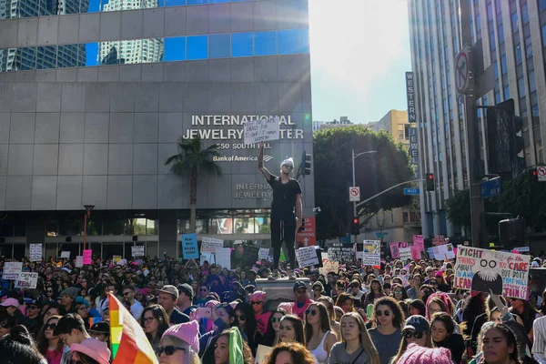 Los Angeles Usa Januar 2019 Demonstranten Mit Einem Schild Während — Stockfoto