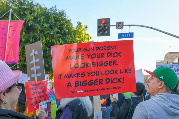 Los Angeles Eua Janeiro 2019 Protestantes Segurando Sinal Durante Terceira — Fotografia de Stock