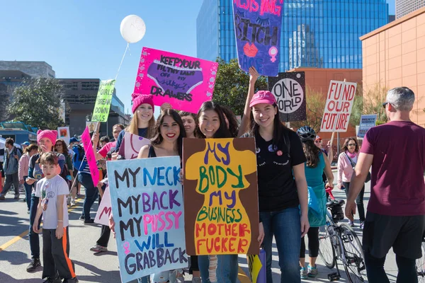 Los Angeles Usa January 2019 Protesters Holding Sign 3Rd Womens — Stock Photo, Image