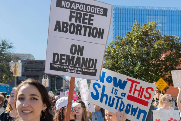 Los Angeles Usa Ledna 2019 Demonstranti Kteří Drží Znamení Během — Stock fotografie