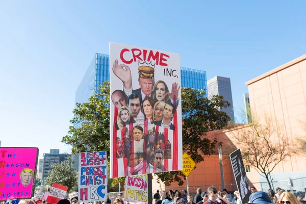 Los Ángeles Estados Unidos Enero 2019 Manifestantes Sosteniendo Cartel Durante —  Fotos de Stock