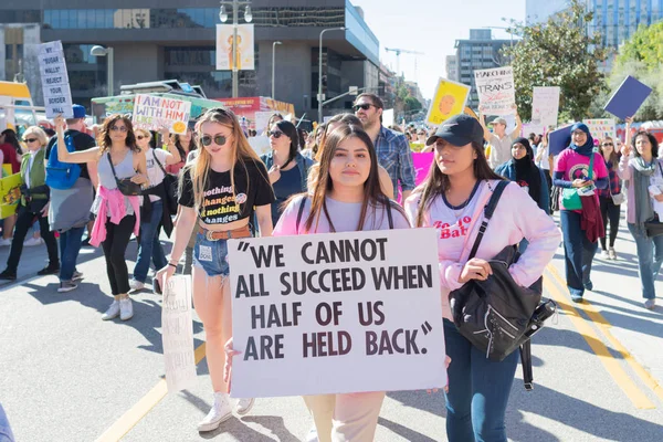 Los Angeles Usa Januar 2019 Demonstranten Mit Einem Schild Während — Stockfoto