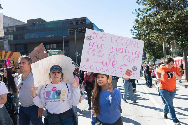 Los Angeles Usa Januar 2019 Demonstranten Mit Einem Schild Während — Stockfoto