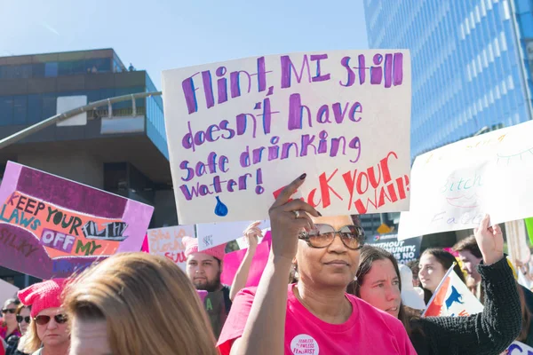 Los Angeles Usa Ledna 2019 Demonstranti Kteří Drží Znamení Během — Stock fotografie