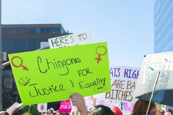 Los Angeles Usa Januar 2019 Demonstranten Mit Einem Schild Während — Stockfoto