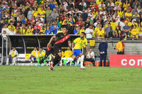 Braziliaans voetballer Neymar Jr, tijdens internationaal vriendelijk — Stockfoto