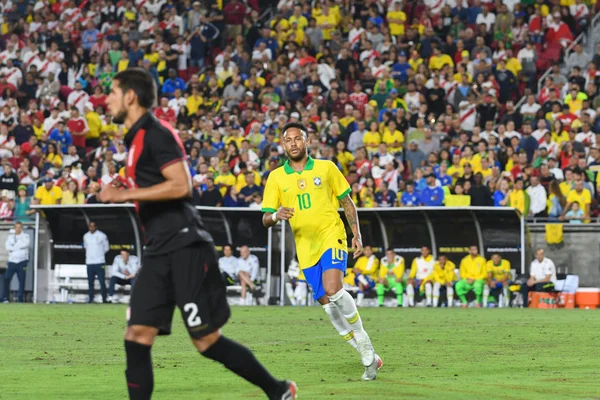 Braziliaans voetballer Neymar Jr, tijdens internationaal vriendelijk — Stockfoto