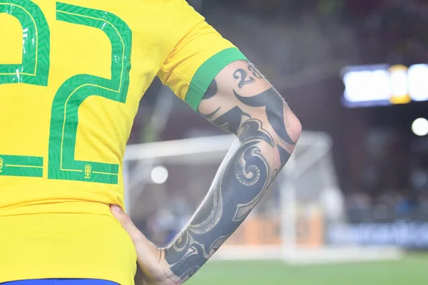 Brazo tatuado del jugador Philippe Coutinho — Foto de Stock