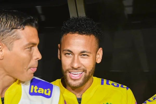 Jugador de fútbol brasileño Neymar Jr, durante International Friendly — Foto de Stock