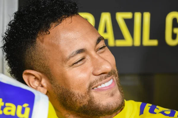 Jugador de fútbol brasileño Neymar Jr, durante International Friendly — Foto de Stock