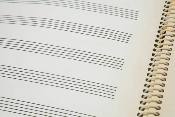 An empty music note book