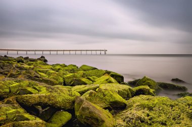 Çeşitli ünlü yerler ve uzun pozlama, günbatımı ve gündoğumu