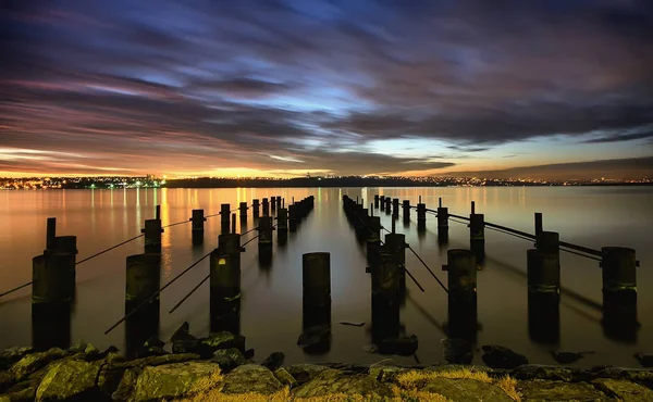 Vários Lugares Famosos Longa Exposição Pôr Sol Nascer Sol — Fotografia de Stock