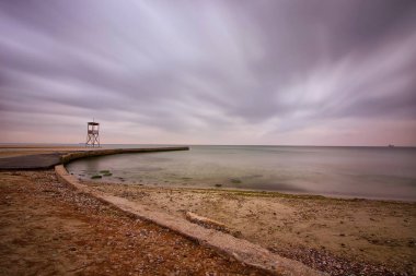Çeşitli ünlü yerler ve uzun pozlama, günbatımı ve gündoğumu