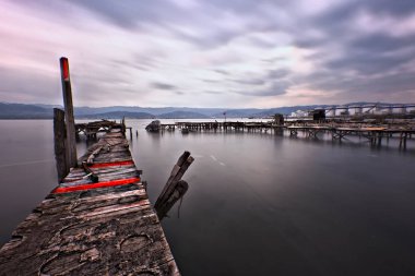 Çeşitli ünlü yerler ve uzun pozlama, günbatımı ve gündoğumu