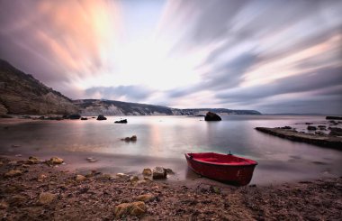 Çeşitli ünlü yerler ve uzun pozlama, günbatımı ve gündoğumu