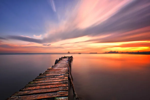Çeşitli Ünlü Yerler Uzun Pozlama Günbatımı Gündoğumu — Stok fotoğraf