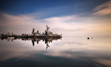 Çeşitli ünlü yerler ve uzun pozlama, günbatımı ve gündoğumu