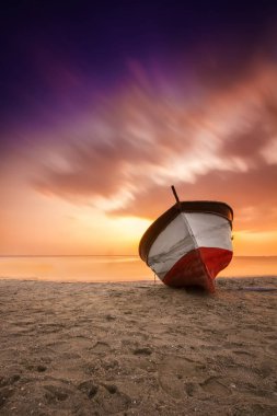 Çeşitli ünlü yerler ve uzun pozlama, günbatımı ve gündoğumu