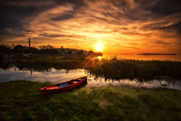 Varios Lugares Famosos Larga Exposición Puesta Sol Salida Del Sol — Foto de Stock