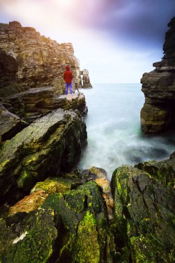 Çeşitli ünlü yerler ve uzun pozlama, günbatımı ve gündoğumu